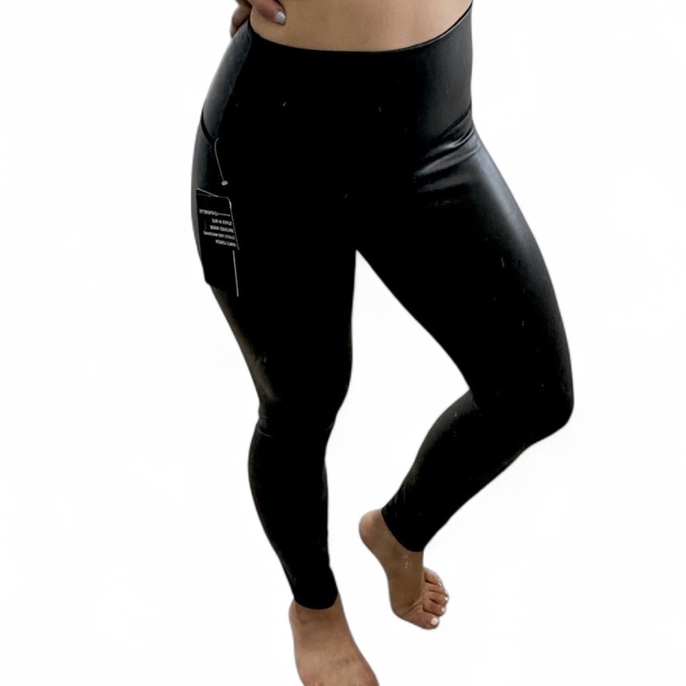 90 Degree NWT Black Pleather Leggings